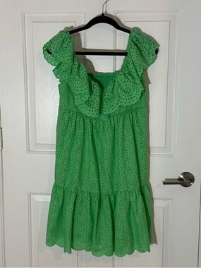 Lilly Pulitzer Green Eyelet Ruffle Dress